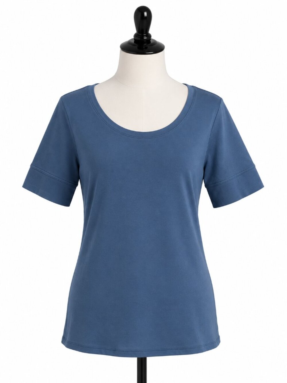 J.Jill Blue Pima Cotton Scoop Neck Tee Size Medium